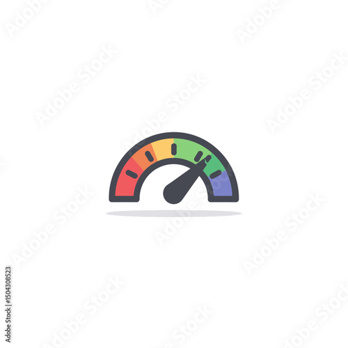 Gauge indicator measures performance brightly in graphic illustration