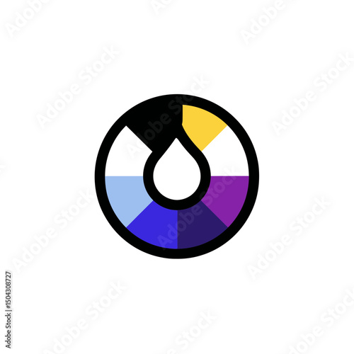 Symbolic drop depicts genderfluidity colored spectrum circle design graphic