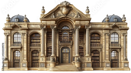 The Luxurious Library Building Exhibiting Architectural Grandeur and Elegance
