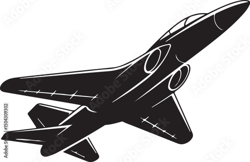 Simple Fighter Jet Icon Design for Military Aviation or Technology Projects