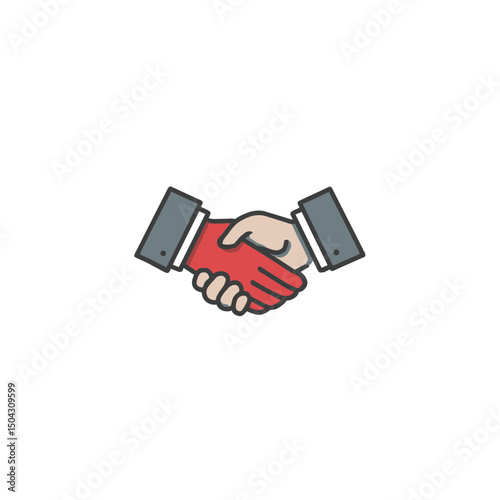 Businesspeople hands shake partnership agreement on white