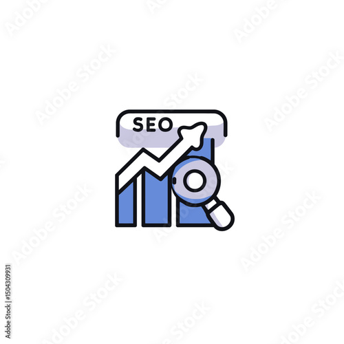 SEO analysis enhances graph visibility using search tool on white