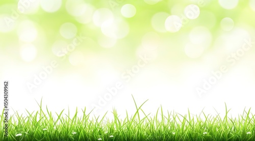 Fresh spring grass with soft, out-of-focus green bokeh background