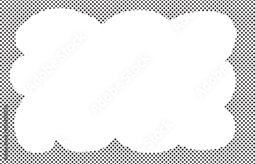 雲型の黒ドット柄のフレーム Adobe Illustrator Artwork