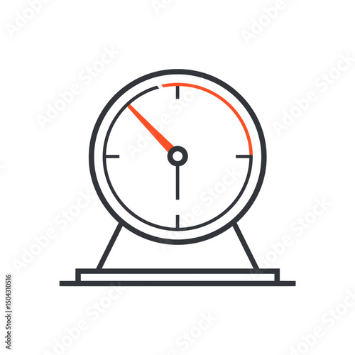 Clock indicates passing in minimalist timeframe illustration time urgency business deadline countdown graphic