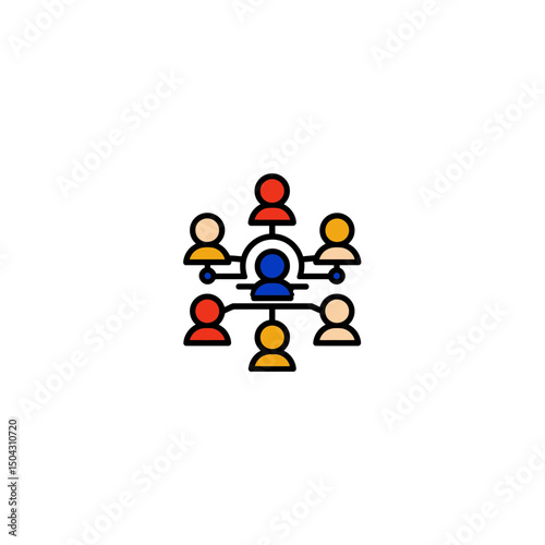 Connected people network connect in minimalist communication concept teamwork collaboration