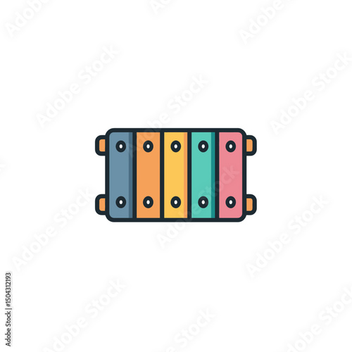 Colorful xylophone displays vibrant bars isolated illustration