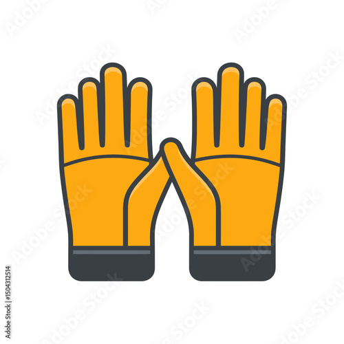 Protective gloves symbolize safety at workplace icon graphic work