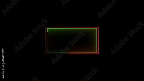 Glowing neon rectangle frame animation on black background