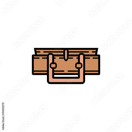 Wooden chest opens revealing hidden treasure illustration graphic