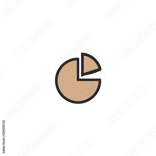 Pie chart shows data breakdown analysis display isolated