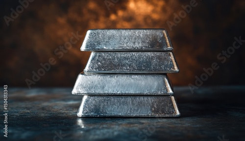 Metallic beryllium ingots stacked for industrial production