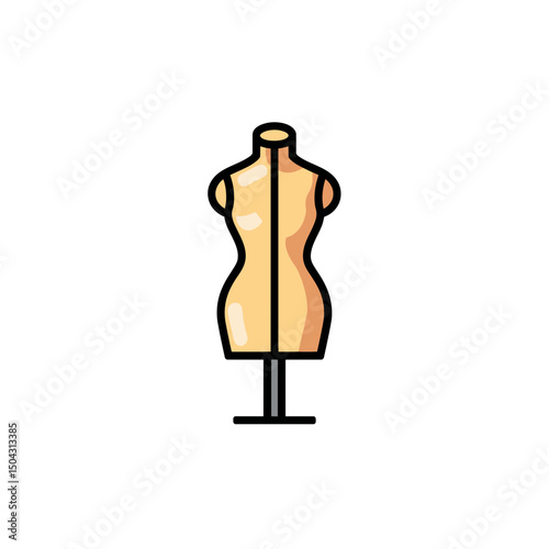 Standing mannequin displays form tailoring context studio isolated