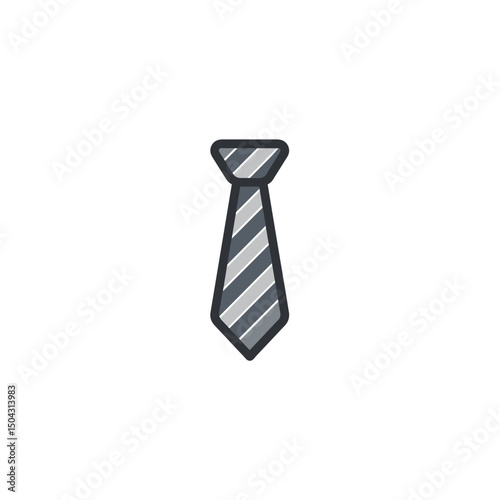 Striped necktie hangs alone isolated business fashion item