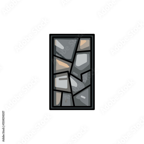 Stony wall shows pattern inside frame simple design isolated