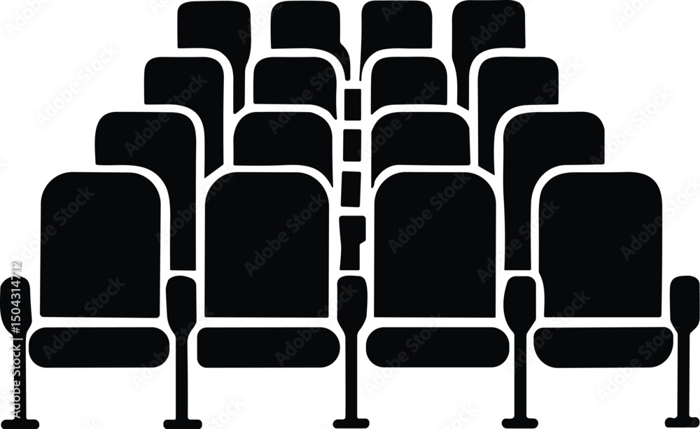 Fototapeta premium Cinema Seats vector black silhouette cricut design for T-Shirt