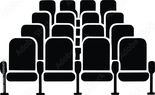 Cinema Seats vector black silhouette cricut design for T-Shirt