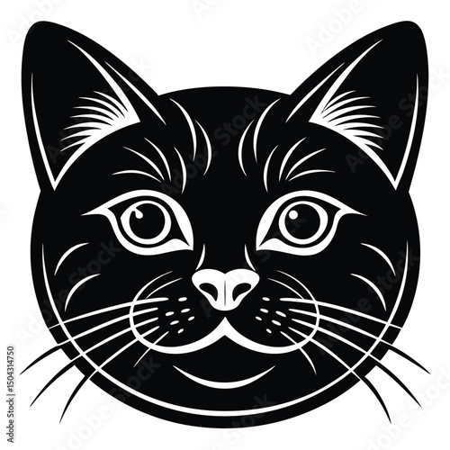logo featuring british shorthair cat face