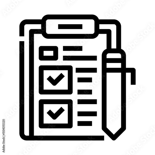 icon questionnaire with style outline