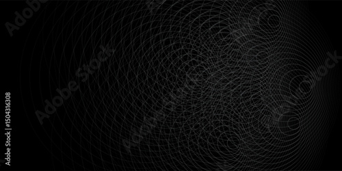 Create a bold look with a centric circle background featuring vector graphics of sound waves. The black and white color ring and spinning circle target add a modern touch.