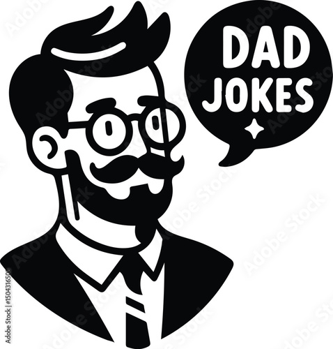 Dad Jokes Cartoon Illustration