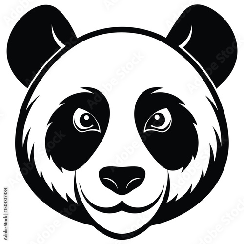 logo silhouette of panda face with distinct markings