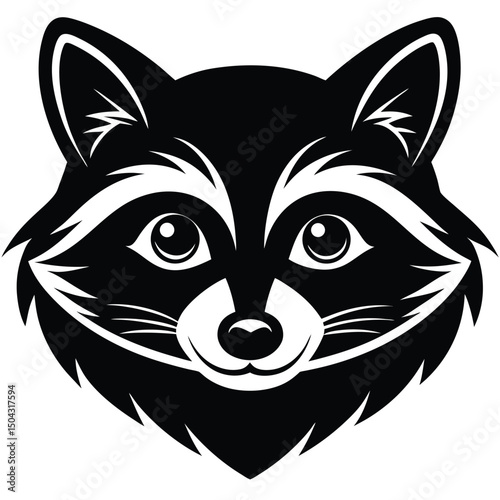 logo silhouette of raccoon face with distinct features