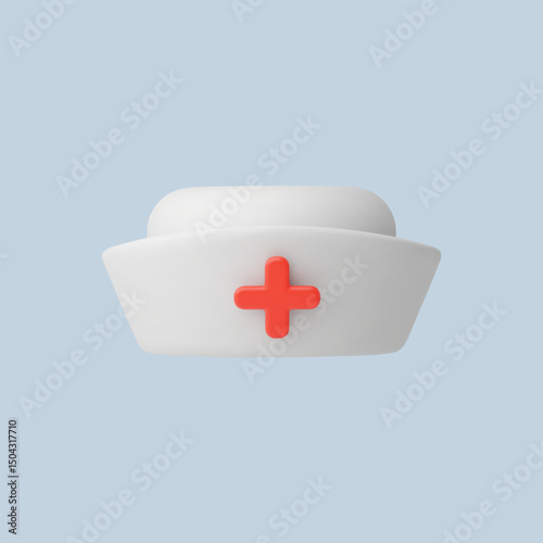 3d Realistic Nurse Cap icon vector Illustration