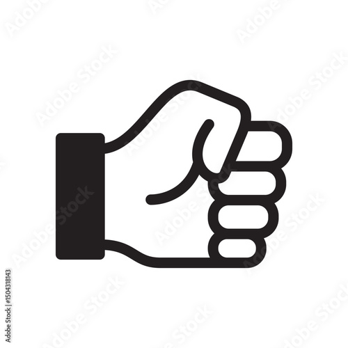 Gestures Of Human Hands, Clenched Fist, a Symbol of Protest and Resistance Icon In Trendy Design Vector Eps 10