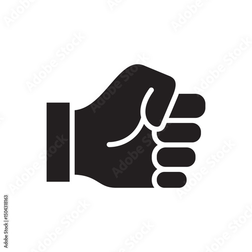 Gestures Of Human Hands, Clenched Fist, a Symbol of Protest and Resistance Icon In Trendy Design Vector Eps 10