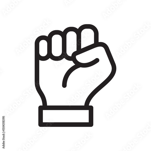 Gestures Of Human Hands, Clenched Fist, a Symbol of Protest and Resistance Icon In Trendy Design Vector Eps 10