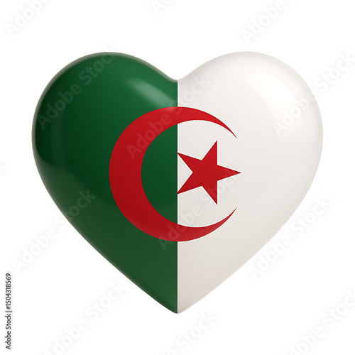 Algerian Flag Heart: Show Your Love for Algeria photo