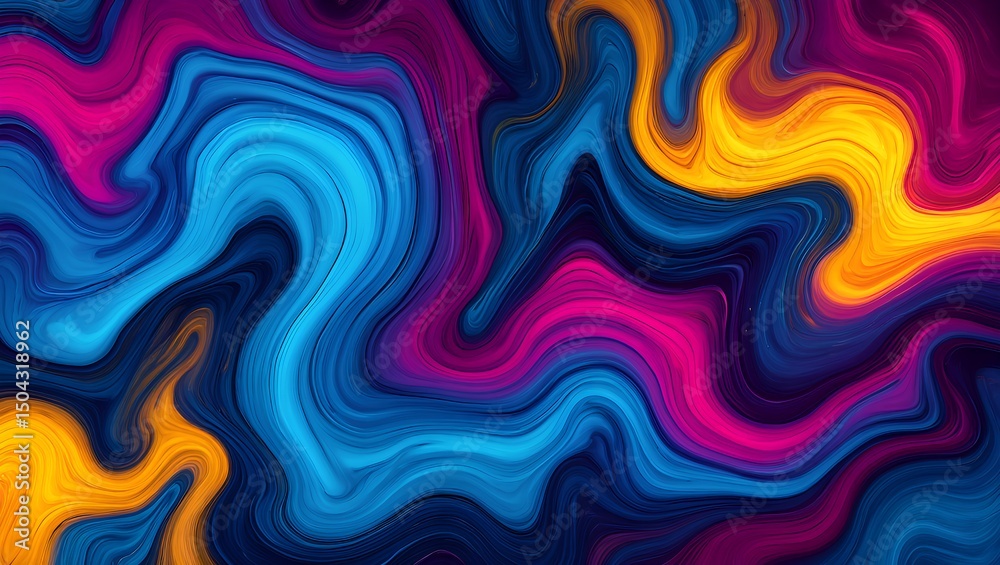 Obraz premium Abstract Swirling Liquid Paint in Vibrant Hues