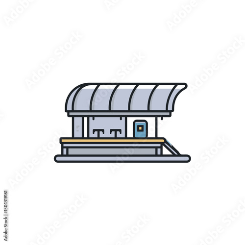 Shelter structure provides cover minimalist design isolated illustration