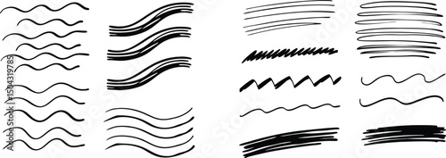Collection of ink Brush Strokes. Set of vector Grunge Brushes. Dirty textures of banners, boxes, frames and design elements.