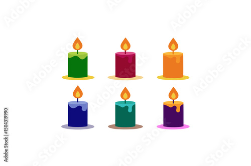 candles on a white background