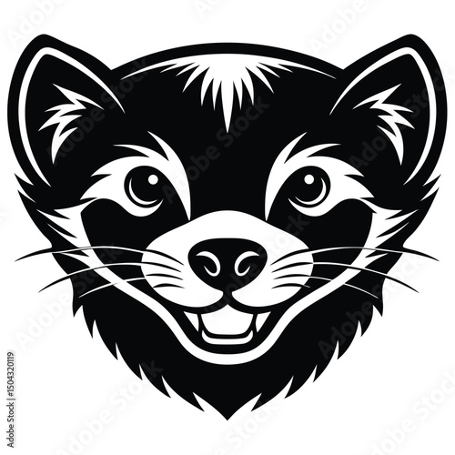 silhouette logo of ferret face with playful expression