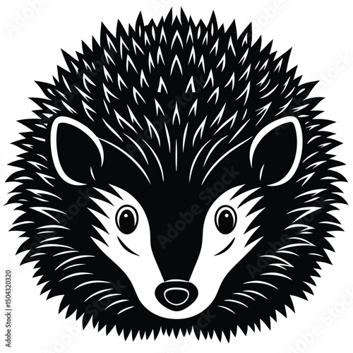 silhouette logo of hedgehog face with small features