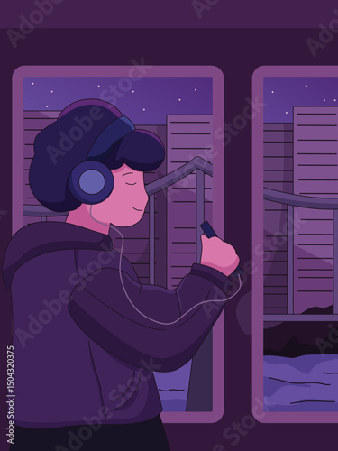 man listening to music using headphones