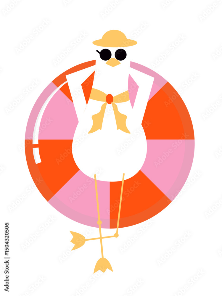 Fototapeta premium duck with swimming float