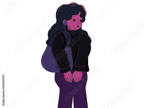 woman listening to music using headphones