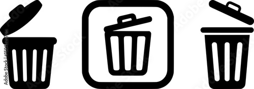 trash can icon set vector