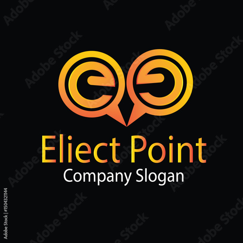 Eerie Glow Monogram Logo in Vibrant Orange and Yellow

