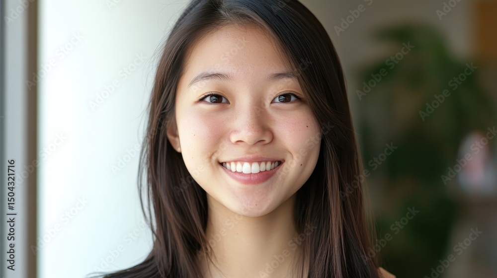 Joyful Portrait of a Young Asian Woman with a Radiant Smile and Expressive Happy Face Joyful Portrait of a Young Asian Woman with a Radiant Smile and Expressive Happy Face
