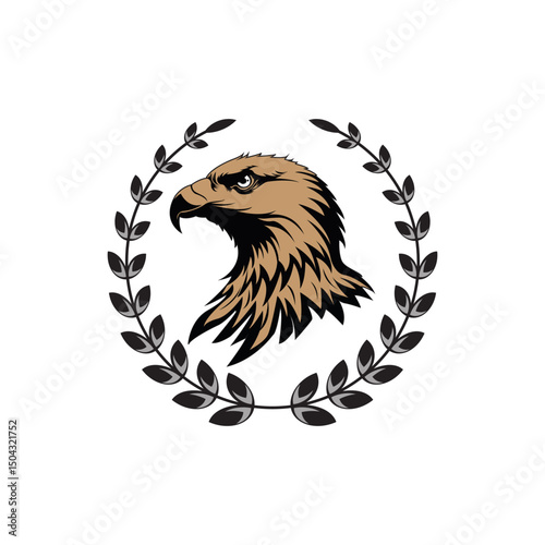 eagle head and leaf logo