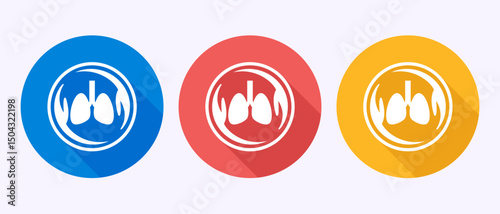 Lungs health care icon design illustration. Healthcare and medical icon sign in shadow button design