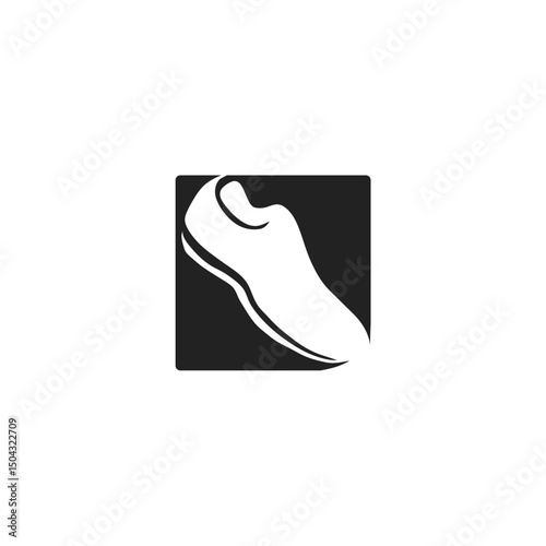 black shoe silhouette.shoe logo vector