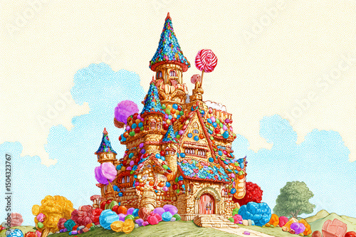 witch's house made of sweets and confections, Hansel and Gretel