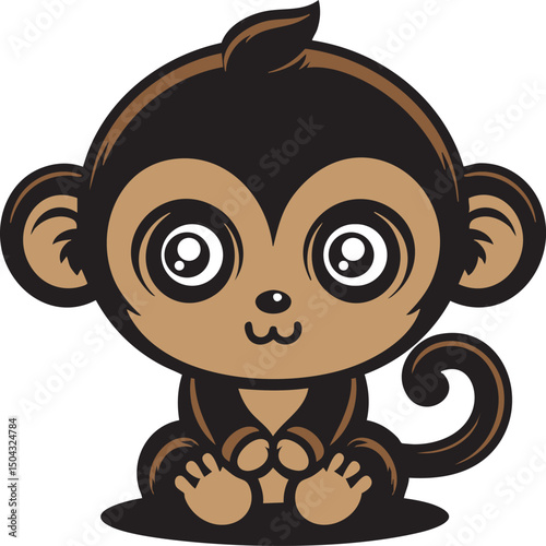 vector of an adorable monkey