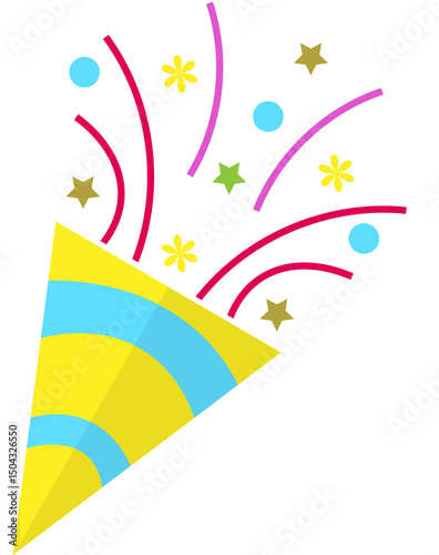 cute happy birthday icons, colorful new year celebration for business and design
